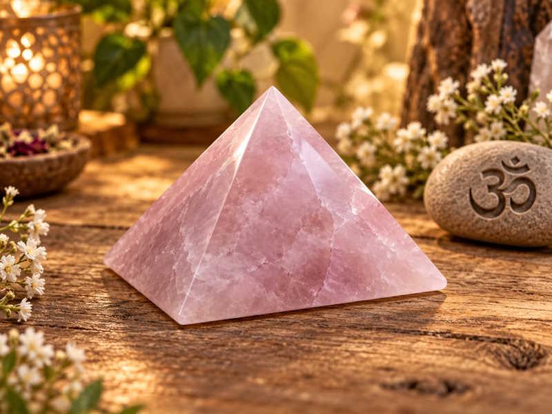 Pirámide Cuarzo Rosa base 2,5 cm aprox